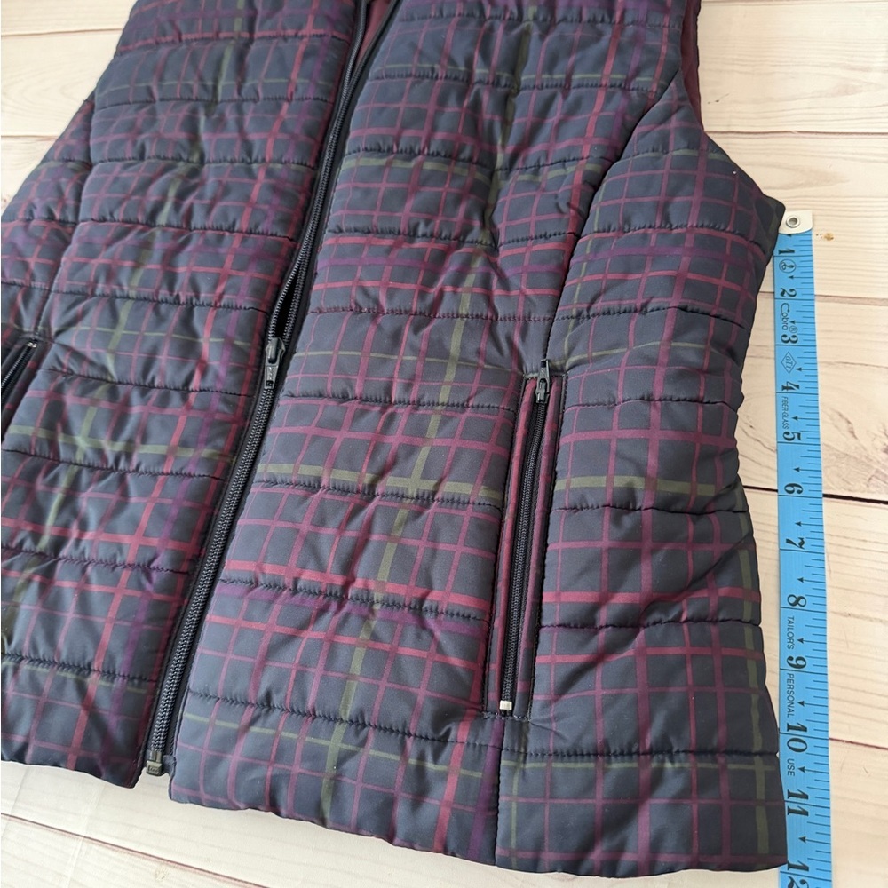 Ann Taylor LOFT Plaid Puffer Vest Small Quilted Zip Up Fall Winter Size Small - Picture 6 of 6